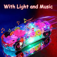 (FREE HOME DELIVERY) Transparent 3D Gear Racing Car Toy – Light & Sound Educational Toy for Kids