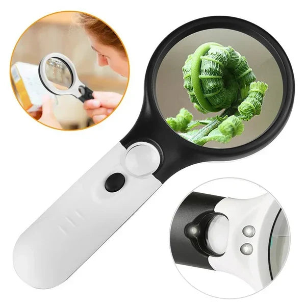 (FREE HOME DELIVERY) 3X LED Magnifying Glass with Built-in Light – Reading, Inspection & Repair Lens 🔍