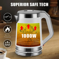 Small Portable Electric Tea Kettle – 2.0L Mini Travel Water Boiler