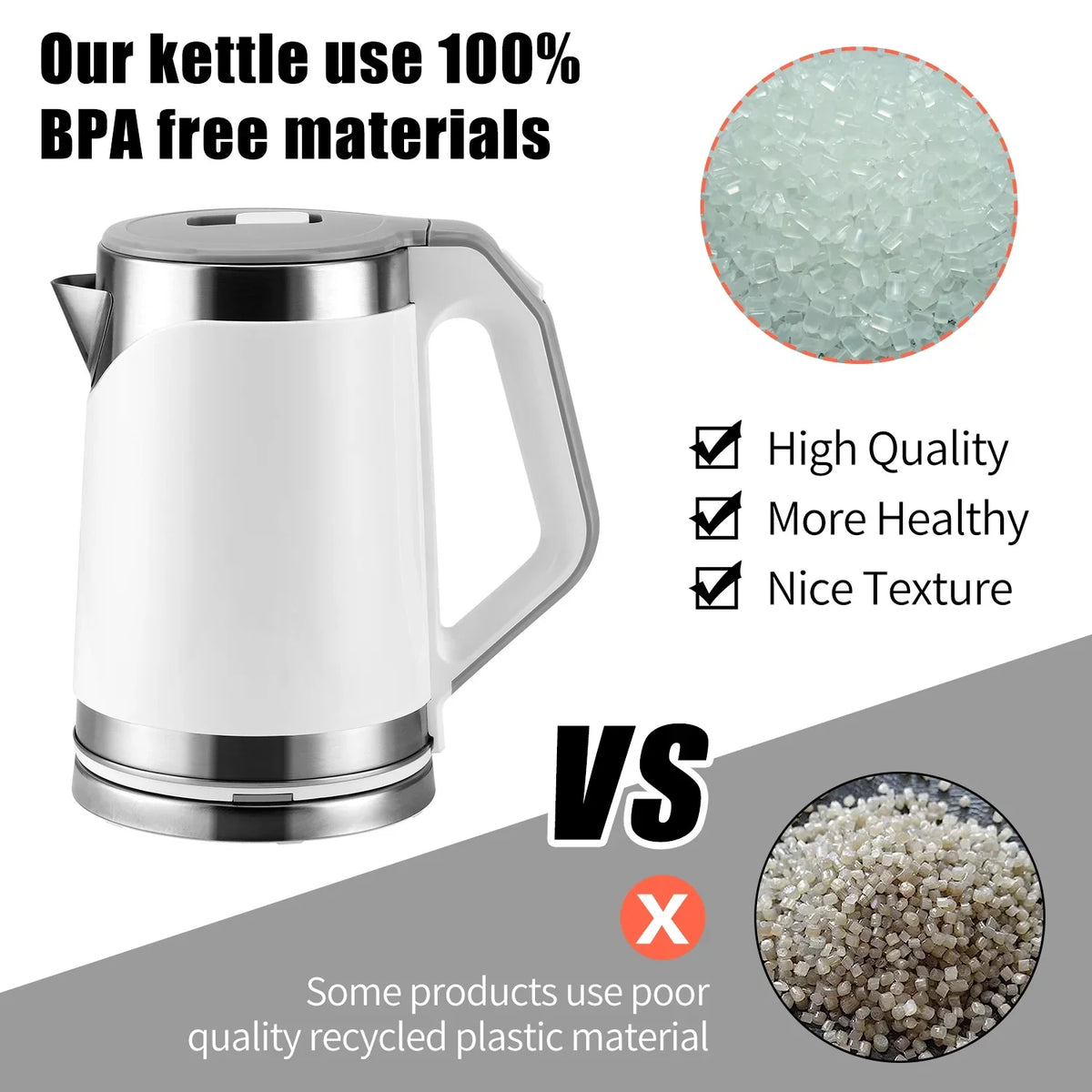 Small Portable Electric Tea Kettle – 2.0L Mini Travel Water Boiler
