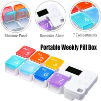 ( FREE HOME DELIVERY ) Alarm Pill Box-7 Days Pill Dispenser Organizer with Reminder Alarm