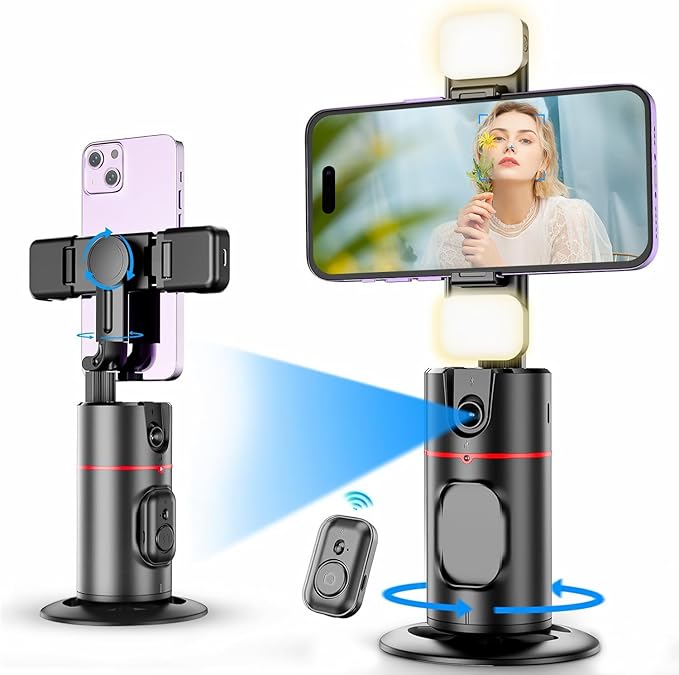 Auto Face Tracking Tripod,360° Rotation Mobile Holder for Smart Video Shoot with Remote