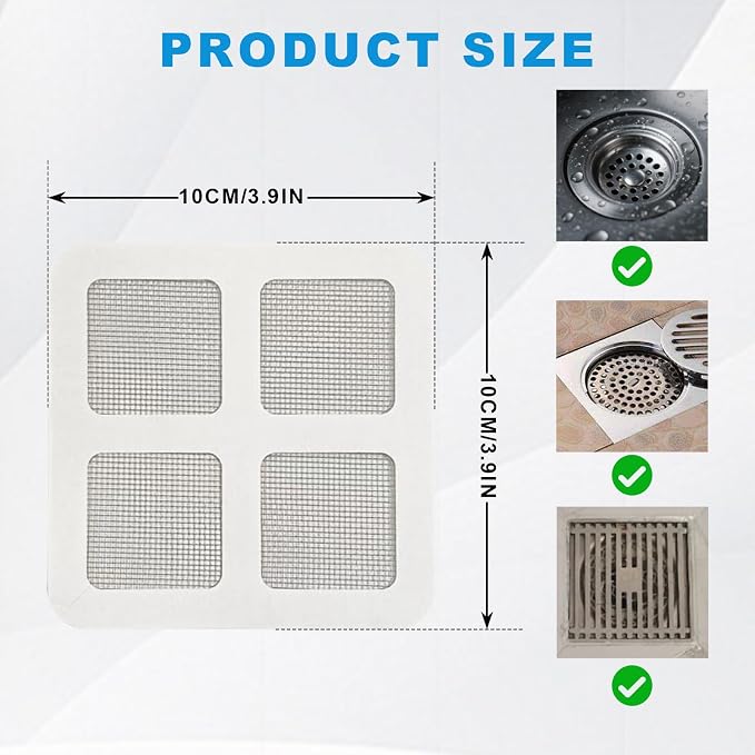 (Pack Of 12) Disposable Drain Hair Catcher Mesh Stickers With Free Delivery