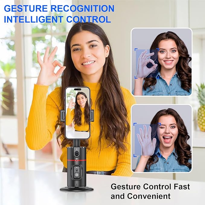 Auto Face Tracking Tripod,360° Rotation Mobile Holder for Smart Video Shoot with Remote