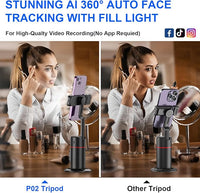 Auto Face Tracking Tripod,360° Rotation Mobile Holder for Smart Video Shoot with Remote