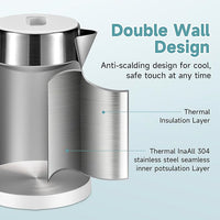 Small Portable Electric Tea Kettle – 2.0L Mini Travel Water Boiler