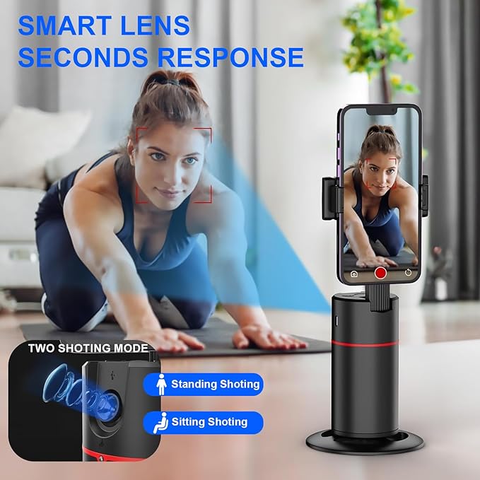 Auto Face Tracking Tripod,360° Rotation Mobile Holder for Smart Video Shoot with Remote
