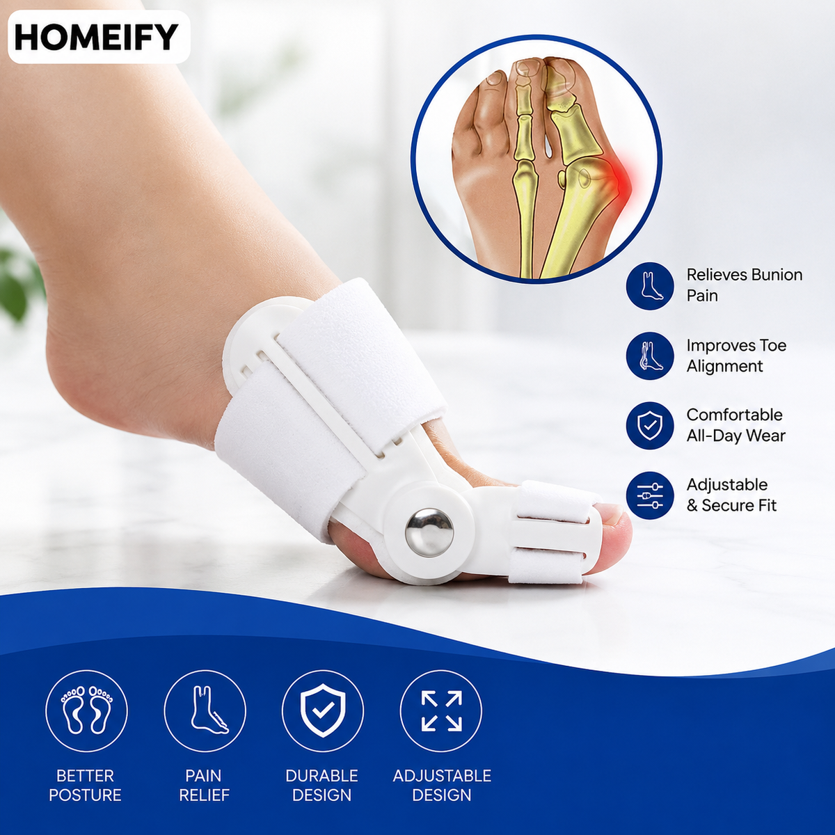 (Free Home Delivery) Pain Relief Bunion Toe Corrector - (IMPORTED W/O KNOB)