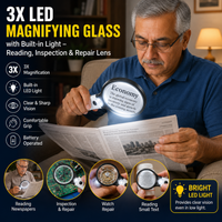 (FREE HOME DELIVERY) 3X LED Magnifying Glass with Built-in Light – Reading, Inspection & Repair Lens 🔍
