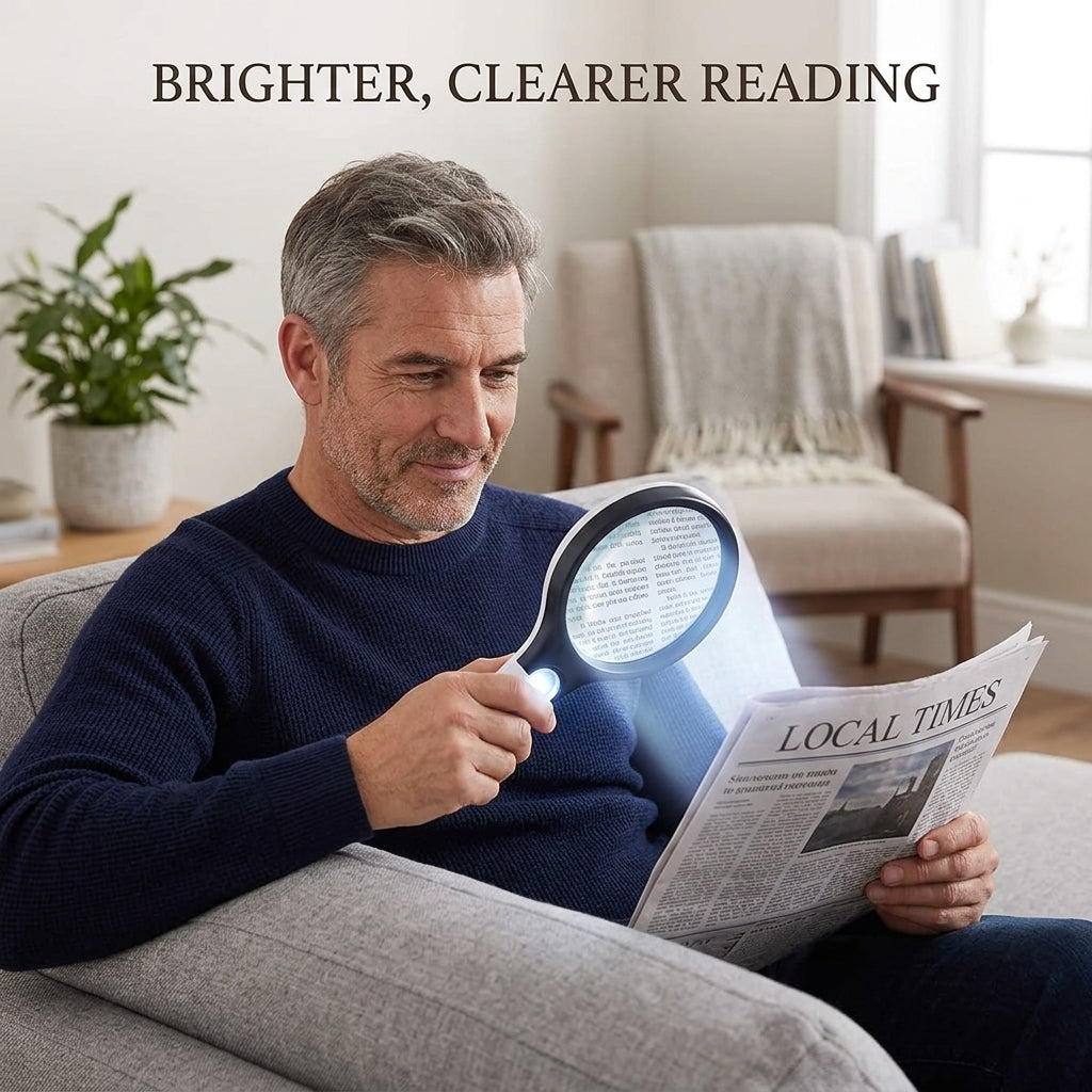 (FREE HOME DELIVERY) 3X LED Magnifying Glass with Built-in Light – Reading, Inspection & Repair Lens 🔍