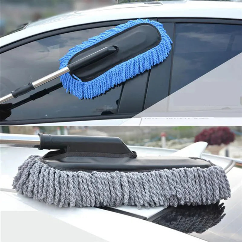 (FREE HOME DELIVERY) Microfiber Car Cleaning Duster Telescopic Brush – Interior & Exterior Vehicle Cleaner
