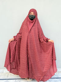 Full Coverage Printed Namaz Chadar with Sleeves-Full Length