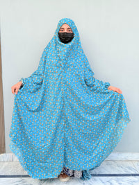Full Coverage Printed Namaz Chadar with Sleeves-Full Length