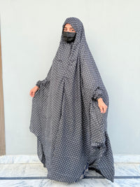 Full Coverage Printed Namaz Chadar with Sleeves-Full Length