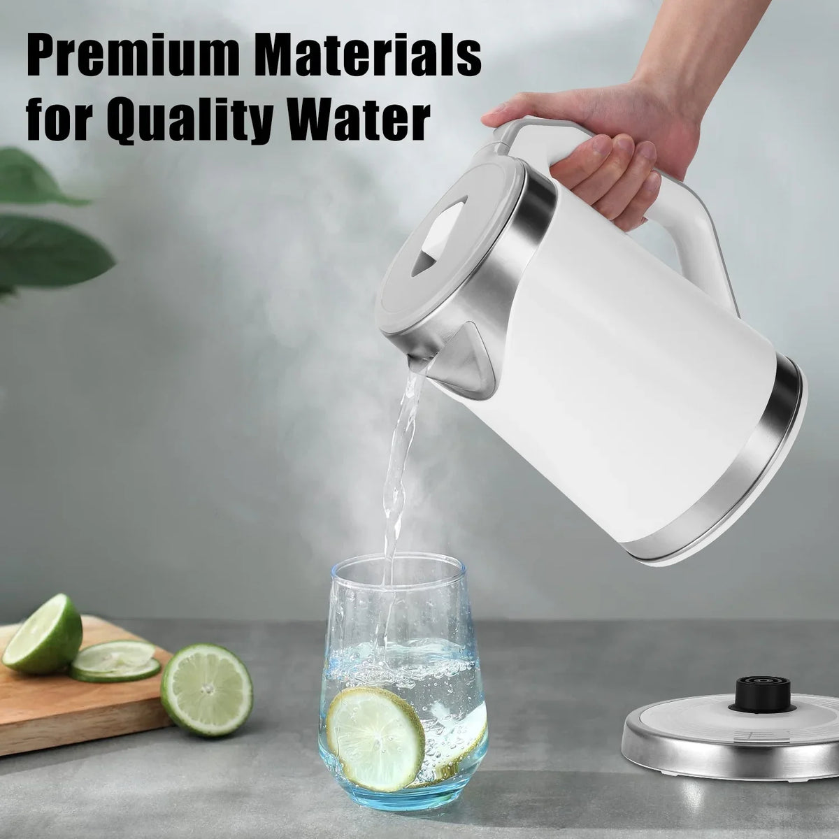 Small Portable Electric Tea Kettle – 2.0L Mini Travel Water Boiler