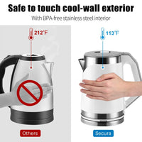 Small Portable Electric Tea Kettle – 2.0L Mini Travel Water Boiler