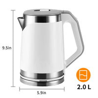Small Portable Electric Tea Kettle – 2.0L Mini Travel Water Boiler
