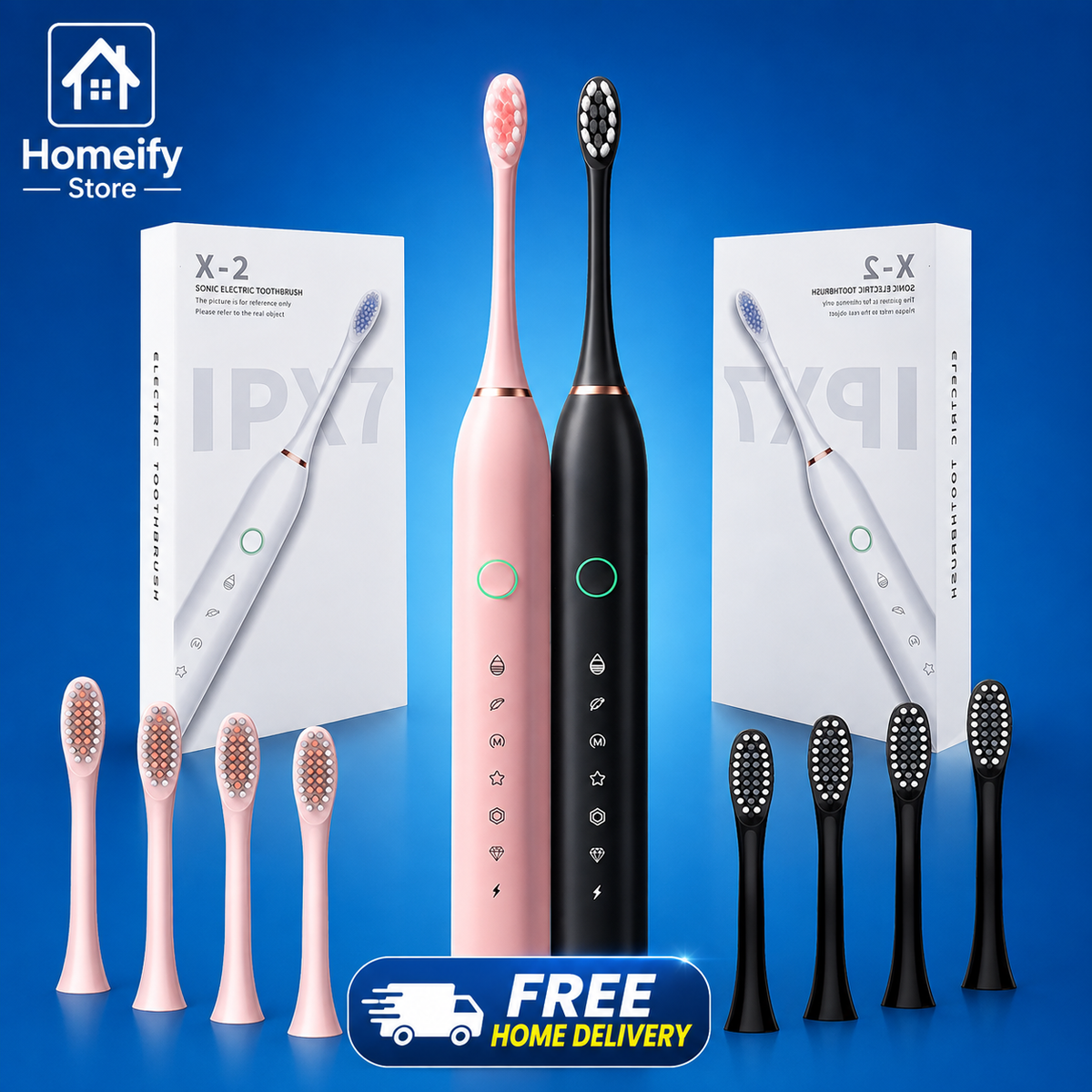 ( FREE HOME DELIVERY ) X3 Rechargeable Sonic Toothbrush – Deep Clean & Whitening