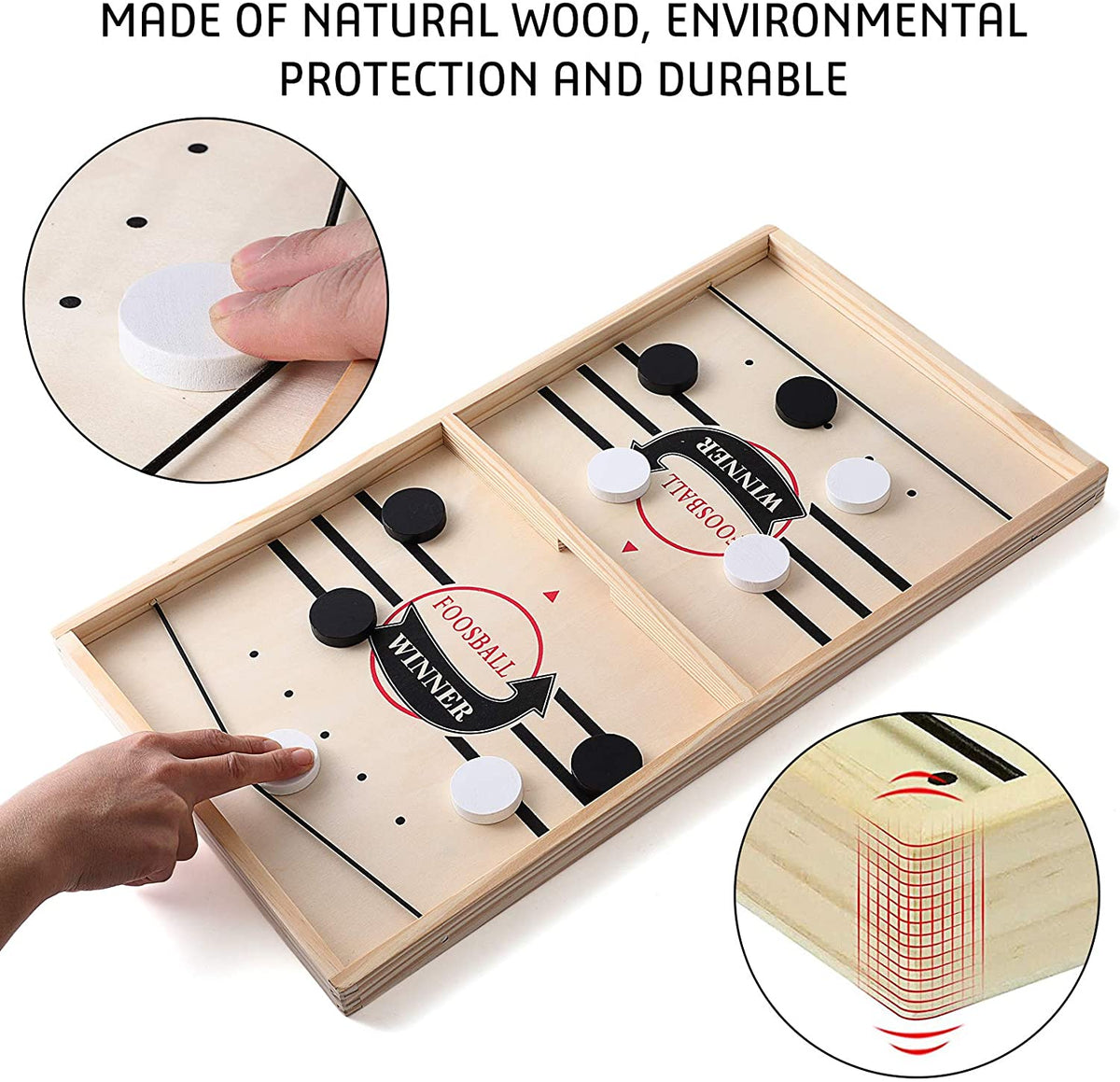 The Original Fast Sling Foosball Puck Board Game-Interactive Toy For Adults And Children - Large Size
